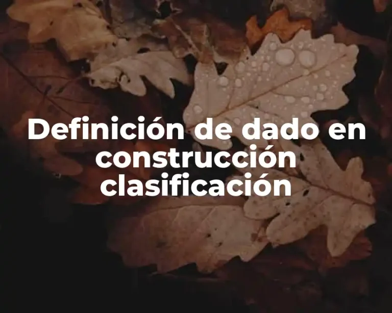 Definición de dado en construcción clasificación
