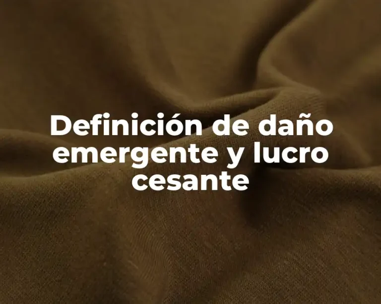 Definición de daño emergente y lucro cesante