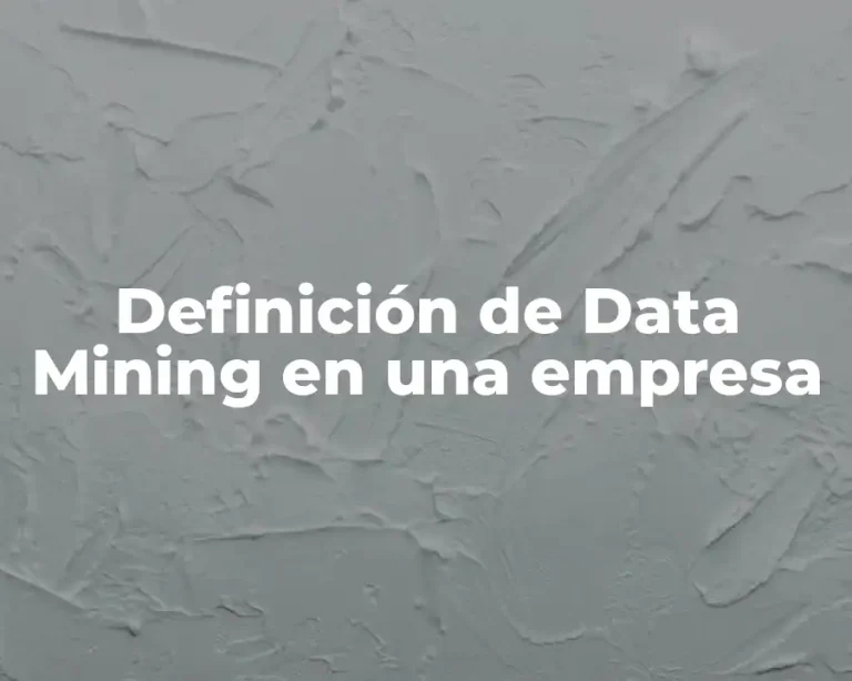 Definición de Data Mining en una empresa