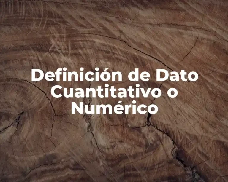 Definición de Dato Cuantitativo o Numérico
