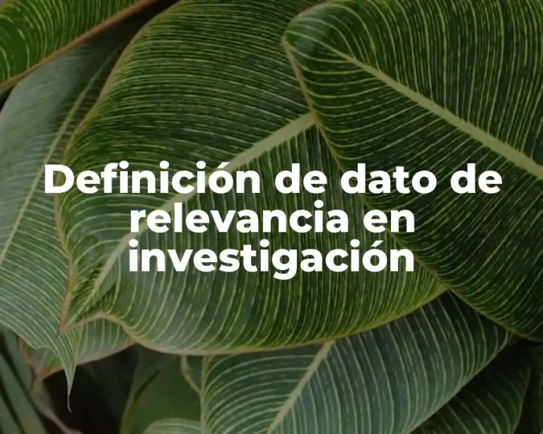 Definición de dato de relevancia en investigación