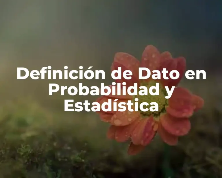 Definición de Dato en Probabilidad y Estadística