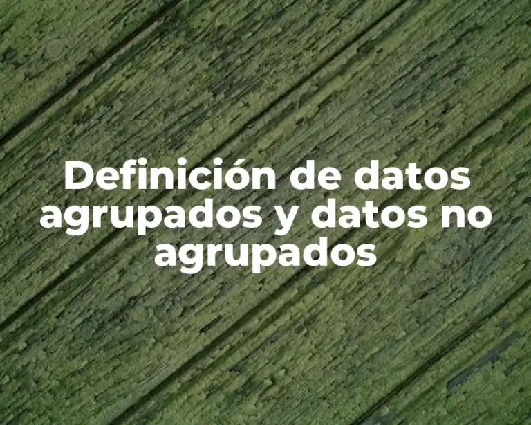 Definición de datos agrupados y datos no agrupados