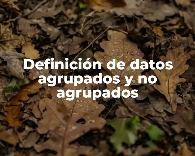 Definición de datos agrupados y no agrupados