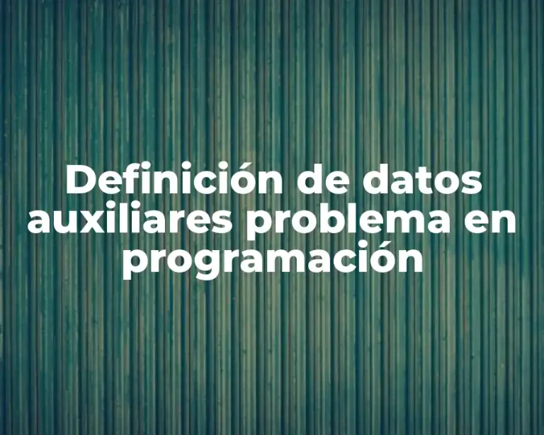 Definición de datos auxiliares problema en programación