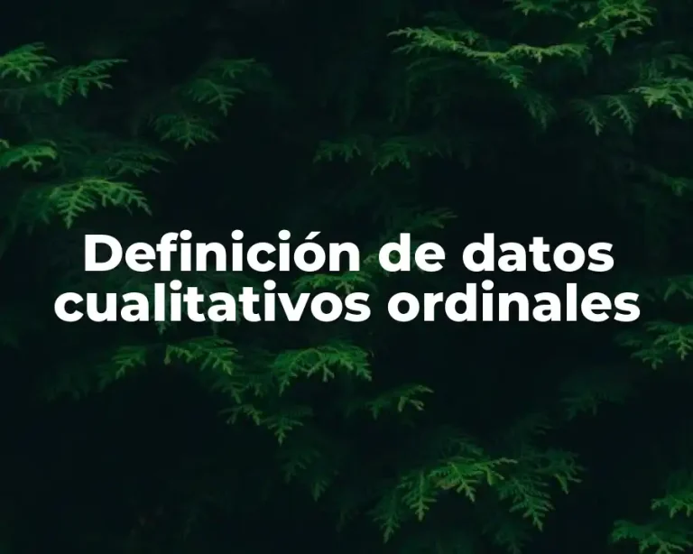 Definición de datos cualitativos ordinales