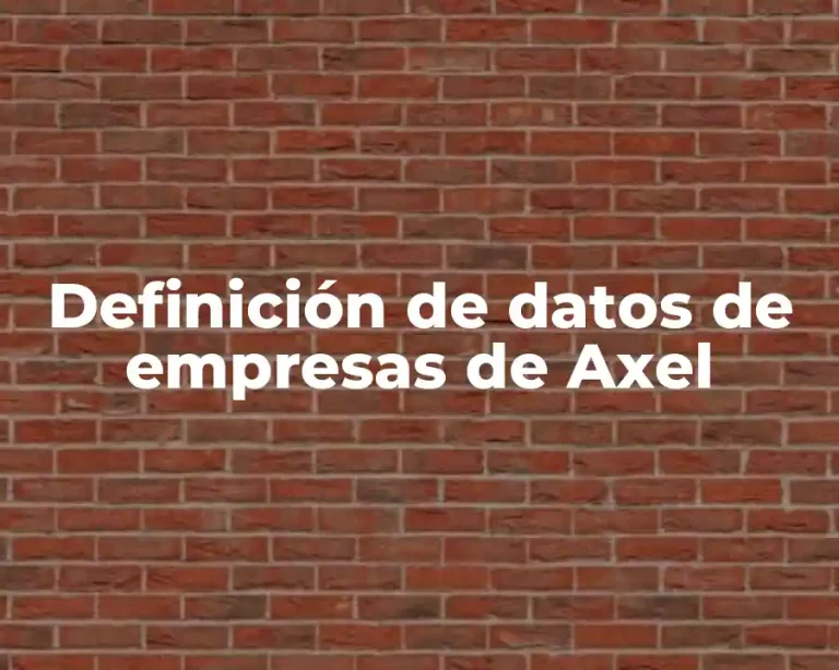 Definición de datos de empresas de Axel