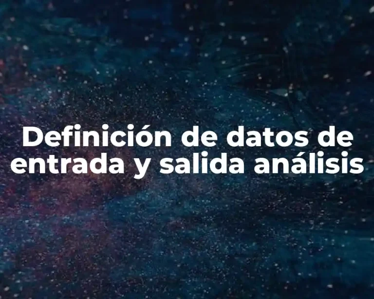 Definición de datos de entrada y salida análisis