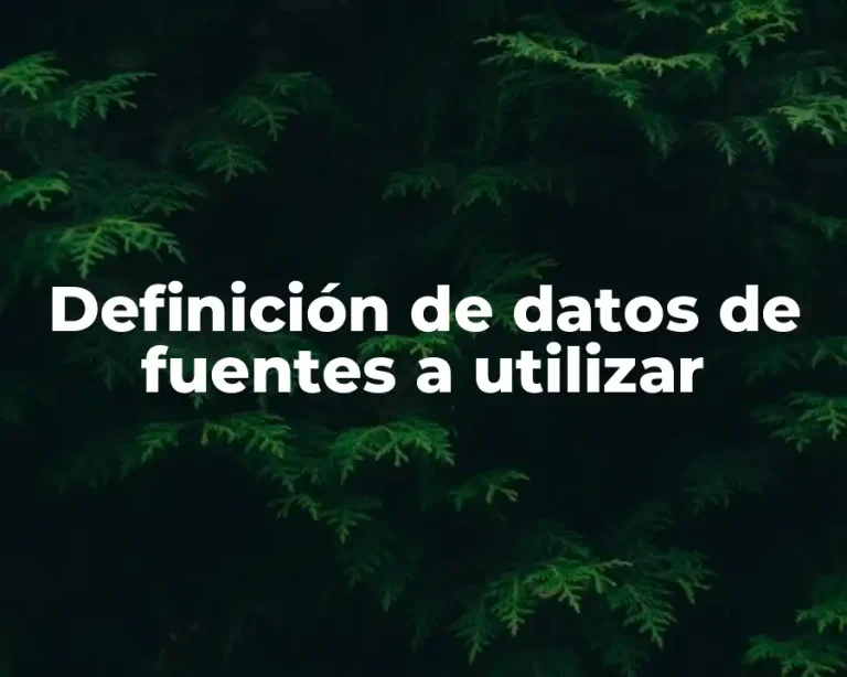 Definición de datos de fuentes a utilizar