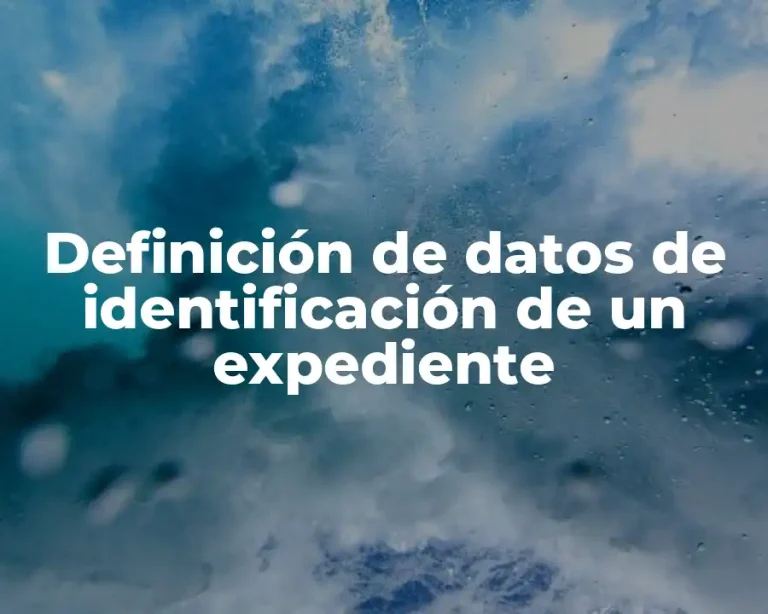Definición de datos de identificación de un expediente