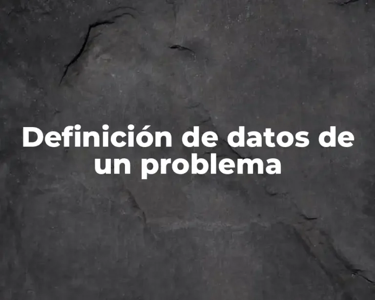 Definición de datos de un problema