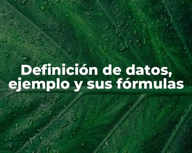 Definición de datos, ejemplo y sus fórmulas
