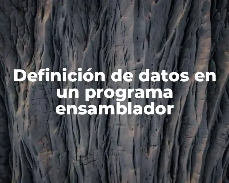 Definición de datos en un programa ensamblador