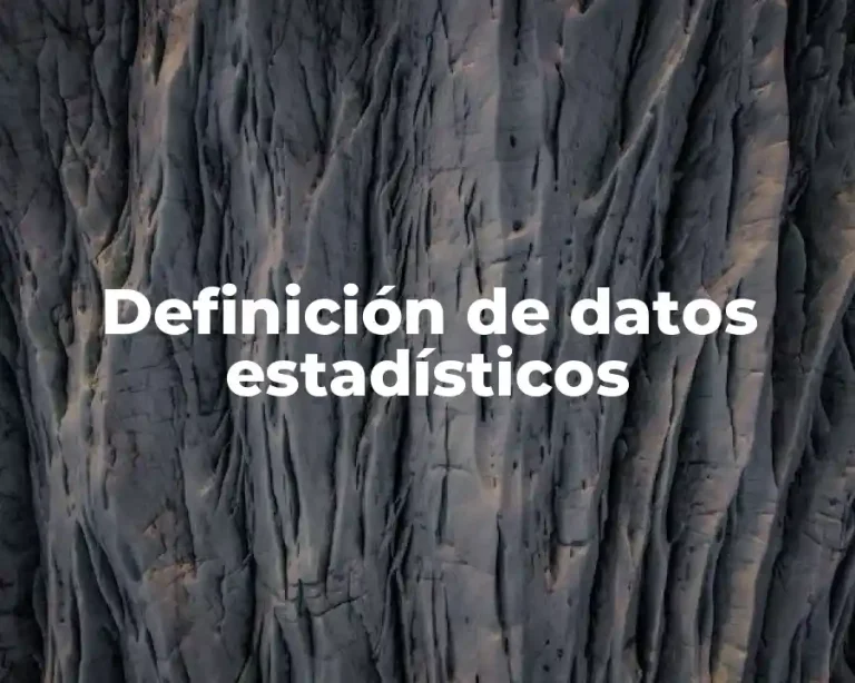 Definición de datos estadísticos