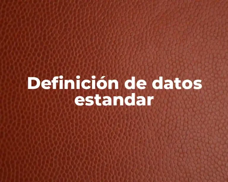 Definición de datos estandar