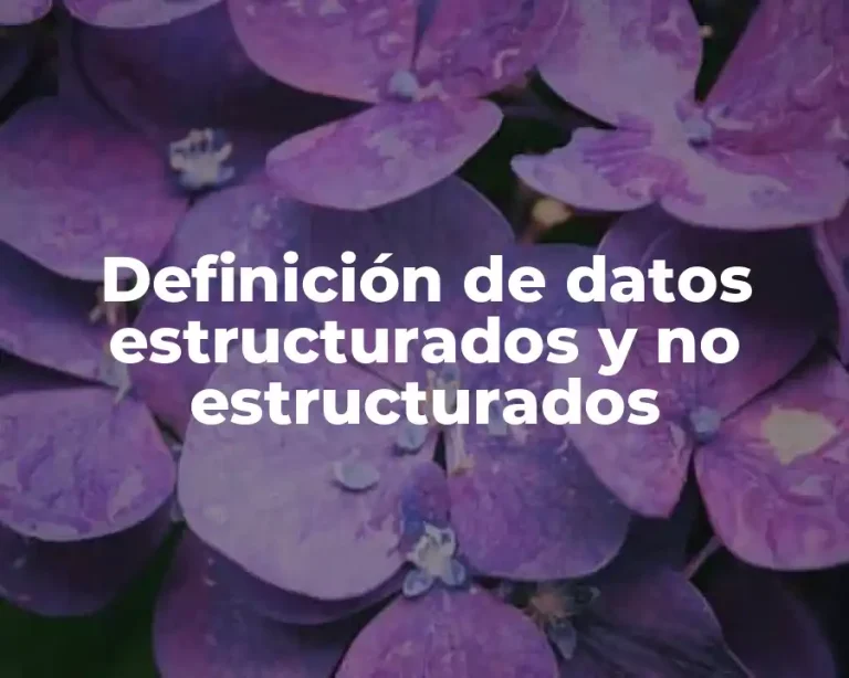 Definición de datos estructurados y no estructurados
