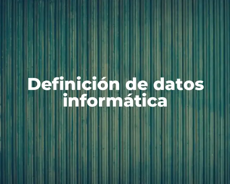 Definición de datos informática