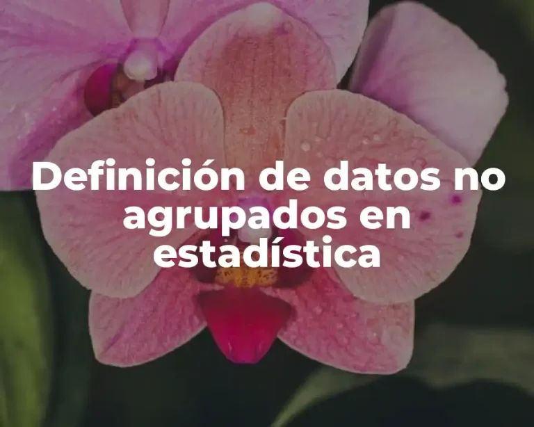 Definición de datos no agrupados en estadística