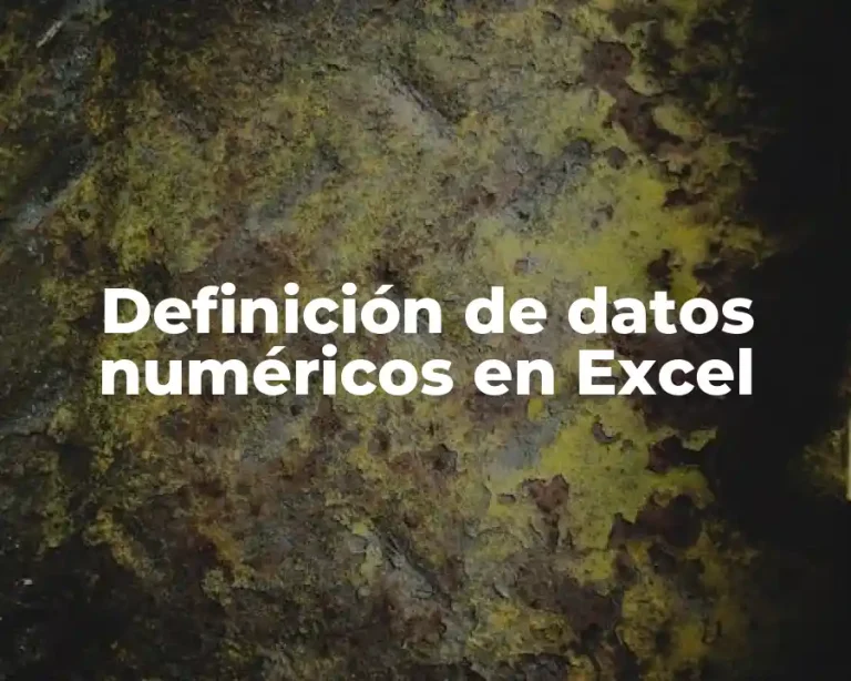 Definición de datos numéricos en Excel