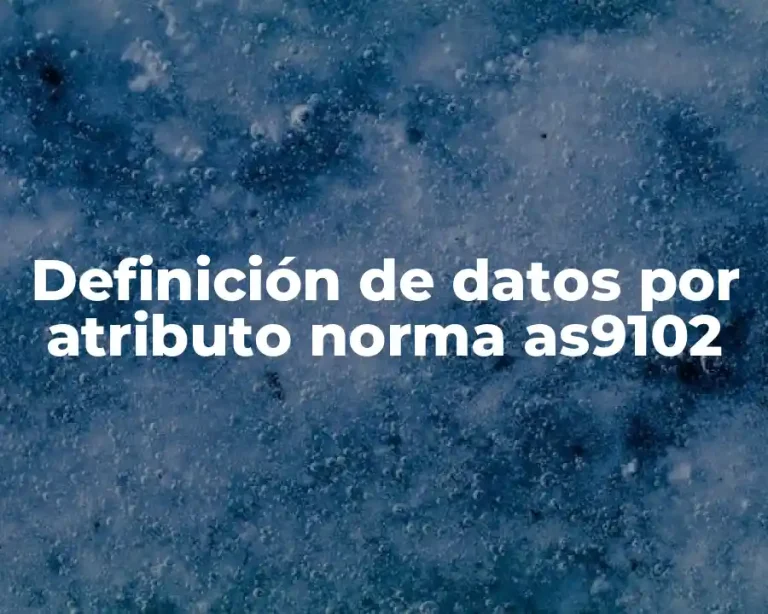 Definición de datos por atributo norma as9102