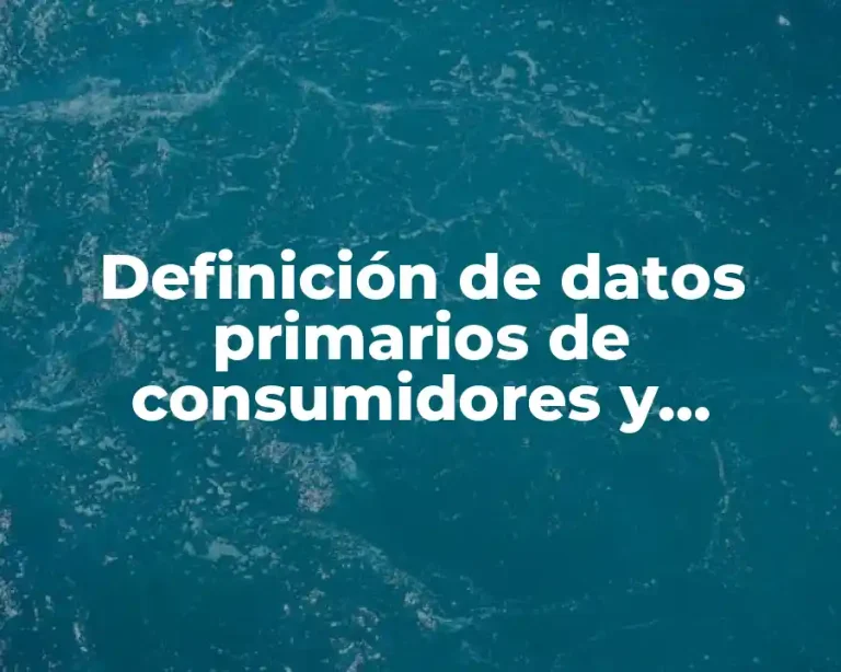Definición de datos primarios de consumidores y compradores