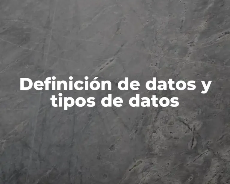 Definición de datos y tipos de datos