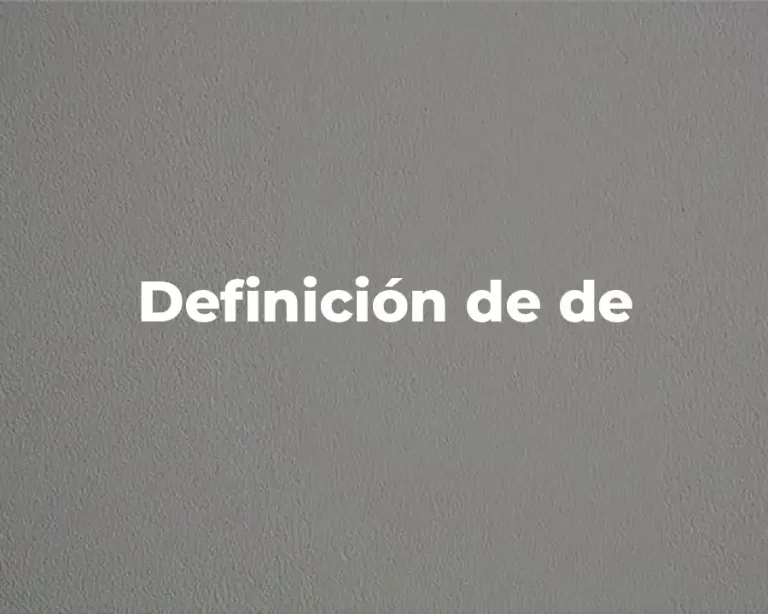 Definición de de