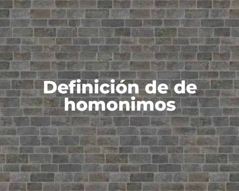 Definición de de homonimos