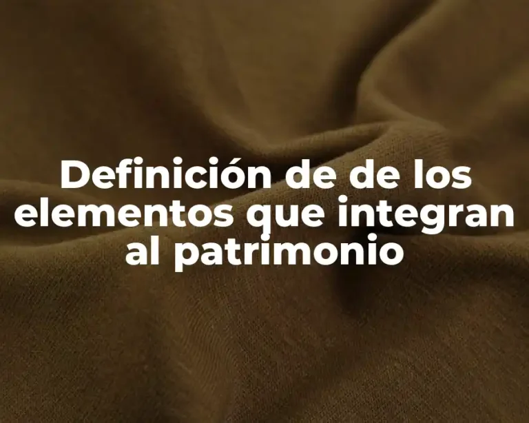 Definición de de los elementos que integran al patrimonio