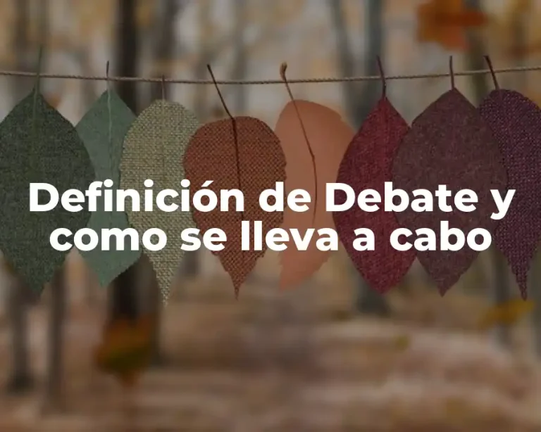 Definición de Debate y como se lleva a cabo