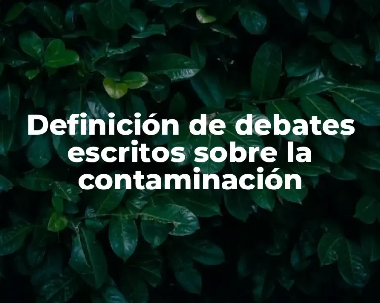 Definición de debates escritos sobre la contaminación