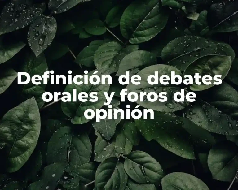 Definición de debates orales y foros de opinión