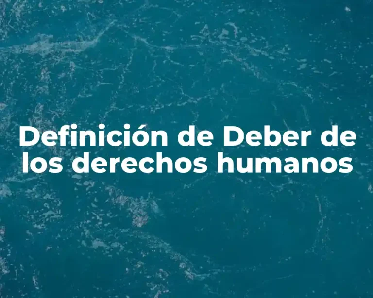 Definición de Deber de los derechos humanos