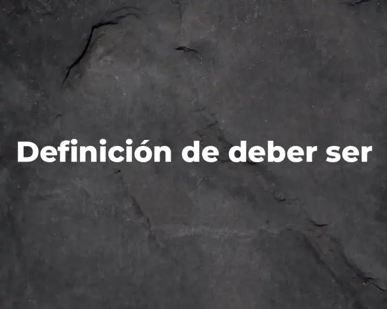 Definición de deber ser
