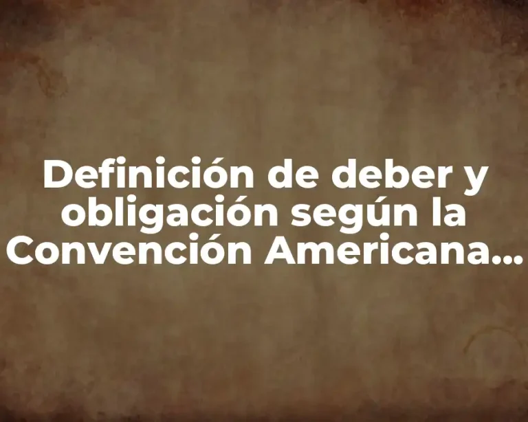 Definición de deber y obligación según la Convención Americana de Derechos Humanos (CNDH)