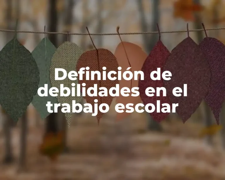 Definición de debilidades en el trabajo escolar