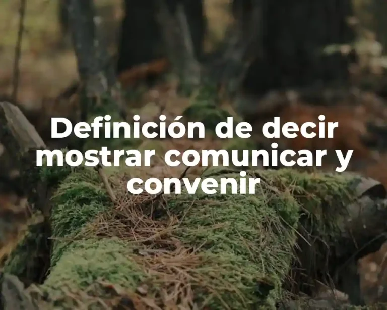 Definición de decir mostrar comunicar y convenir