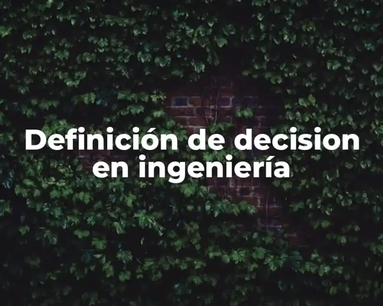 Definición de decision en ingeniería