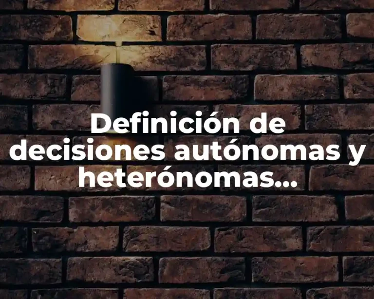 Definición de decisiones autónomas y heterónomas características