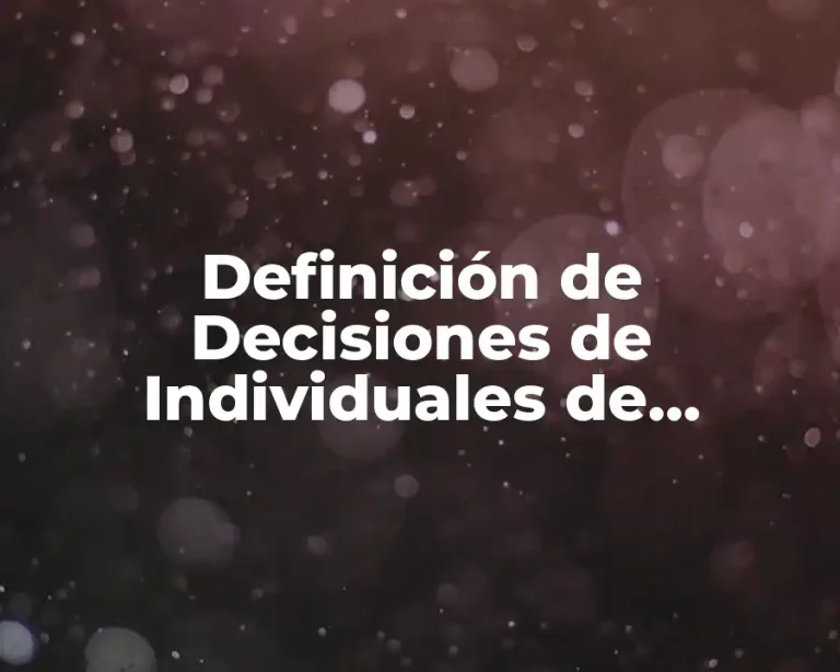 Definición de Decisiones de Individuales de Producto