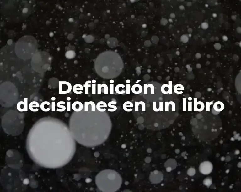 Definición de decisiones en un libro