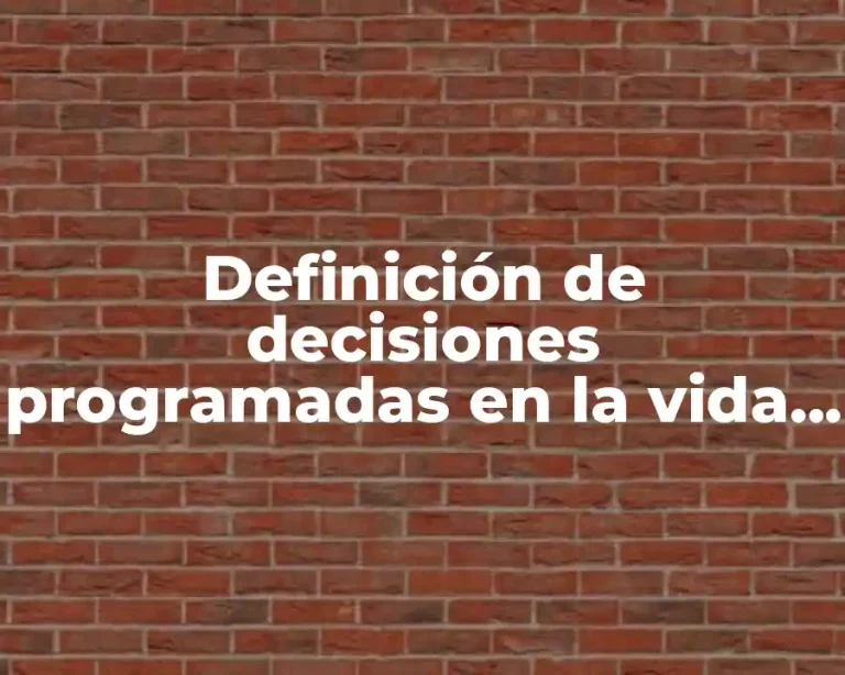 Definición de decisiones programadas en la vida cotidiana