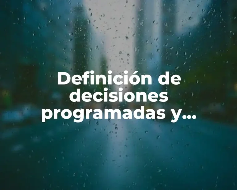 Definición de decisiones programadas y decisiones no programadas