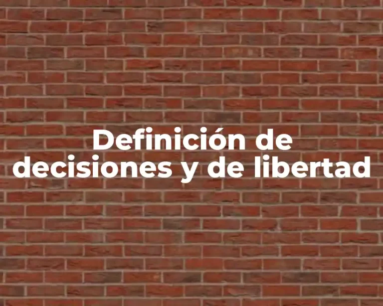 Definición de decisiones y de libertad