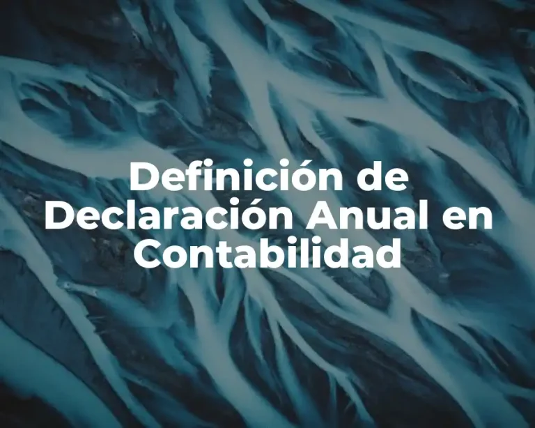 Definición de Declaración Anual en Contabilidad