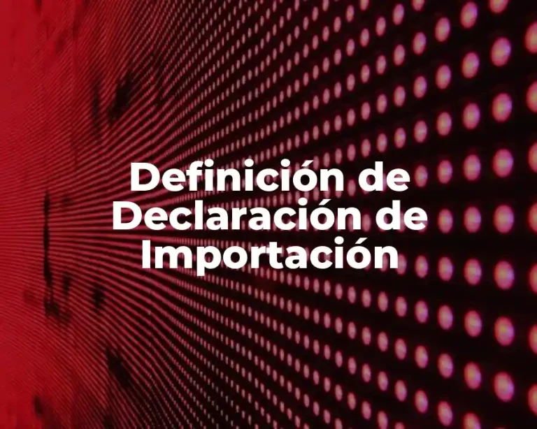Definición de Declaración de Importación