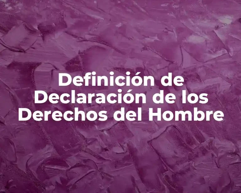Definición de Declaración de los Derechos del Hombre