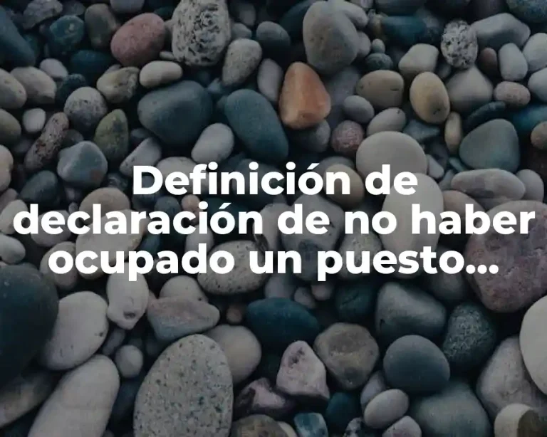Definición de declaración de no haber ocupado un puesto trabajo
