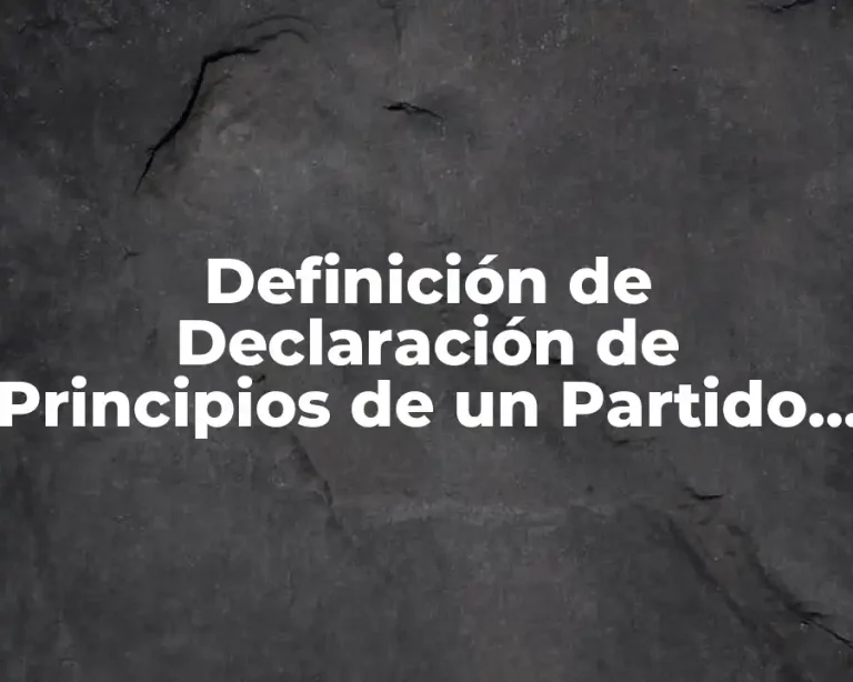 Definición de Declaración de Principios de un Partido Político