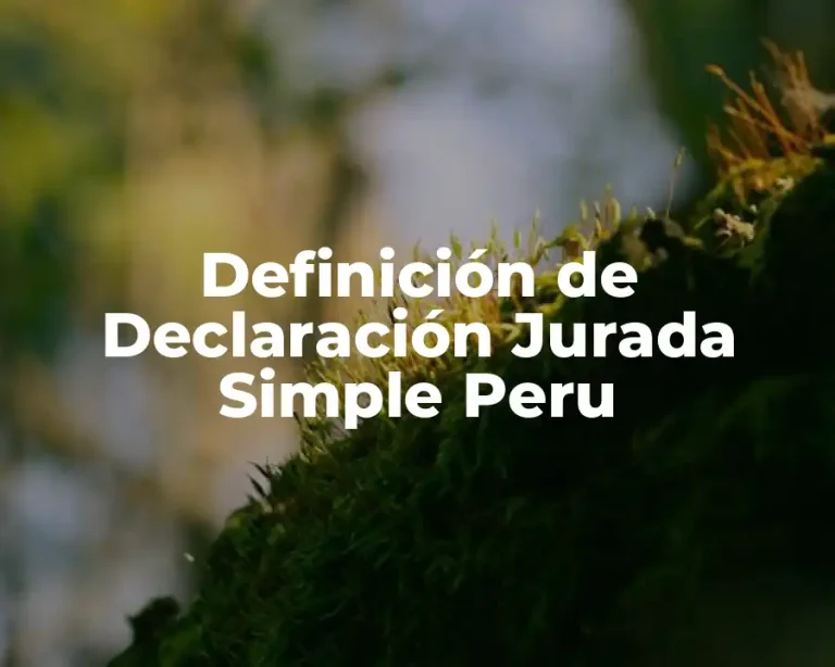 Definición de Declaración Jurada Simple Peru